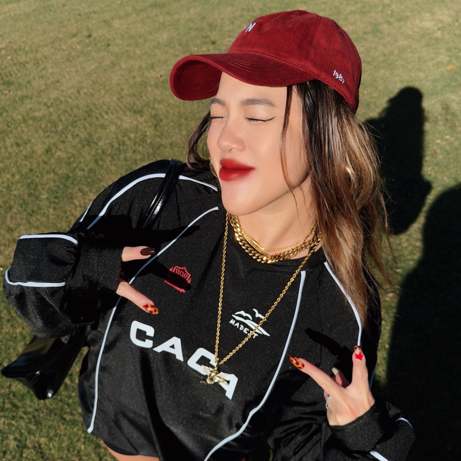 🍷酒紅N字標語棒球帽