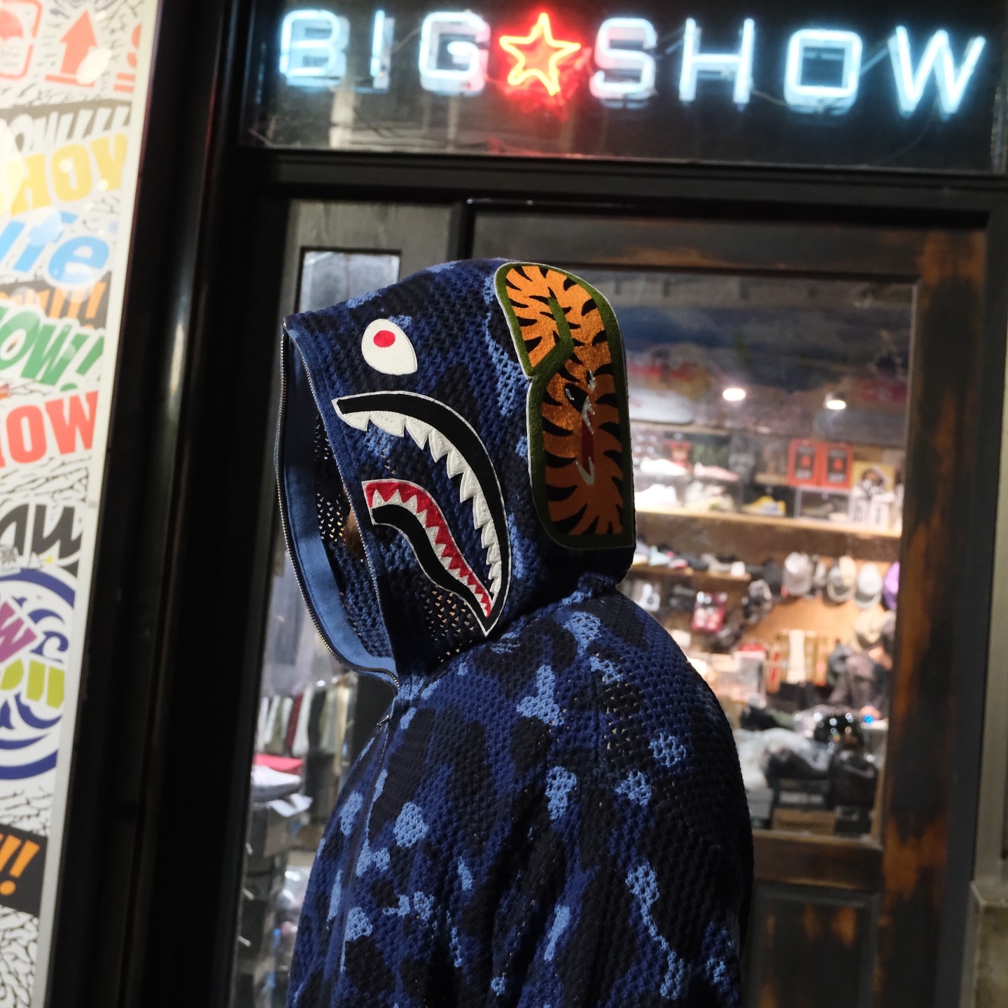 Bape 針織 鯊魚 外套 Color Camo Crochet 藍色 /紫色 /黑色