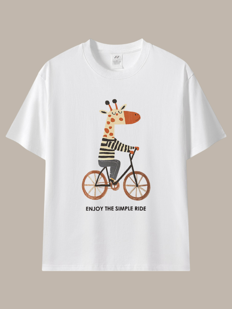 長頸鹿用可愛的方式提醒妳 ★「享受生活的簡單」棉T