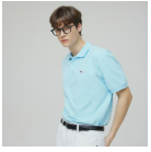 [K] AGATHA Men's Signature Scotty Pique Shirt, Sky Blue, AGT145-102-Sky Blue (KAG107)
