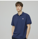 [K] AGATHA Men's Signature Scotty Pique Shirt, Navy, AGT145-102-Navy (KAG108)