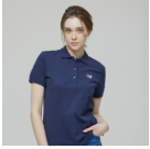 [K] AGATHA Women's Signature Scotty Pique Shirt, Navy, AGT145-103-Navy (KAG110)