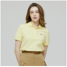 [K] AGATHA Women's Signature Scotty Pique Shirt, Yellow, AGT145-103-Yellow (KAG111)