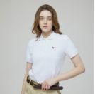 [K] AGATHA Women's Signature Scotty Pique Shirt, White, AGT145-103-White (KAG113)