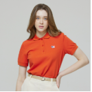 [K] AGATHA Women's Signature Scotty Pique Shirt, Orange, AGT145-103-Orange (KAG114)