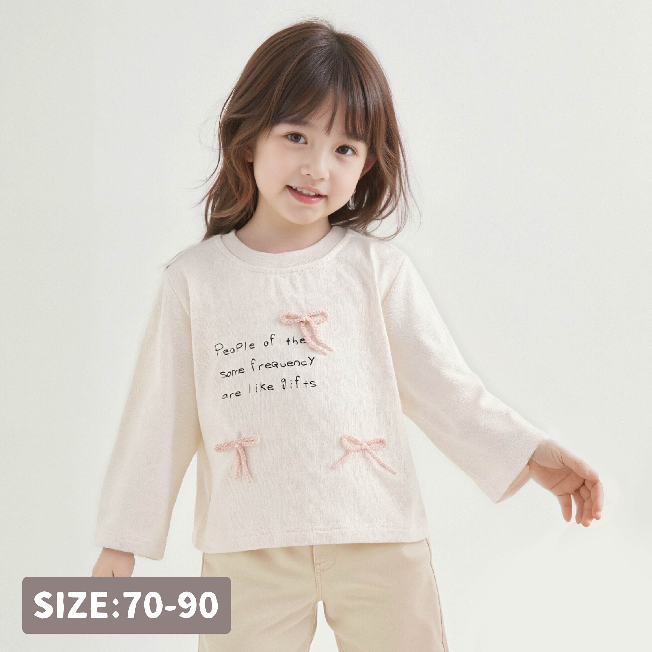 【H55033】立體蝴蝶結英字上衣