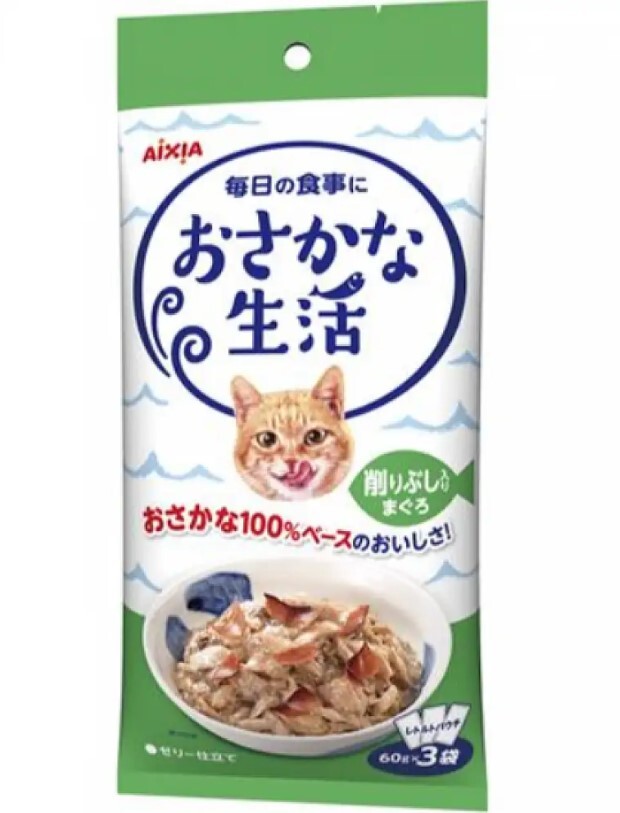 愛喜雅 - 魚生活系列 - 袋裝貓濕糧 (60g x3包) *魚形*
