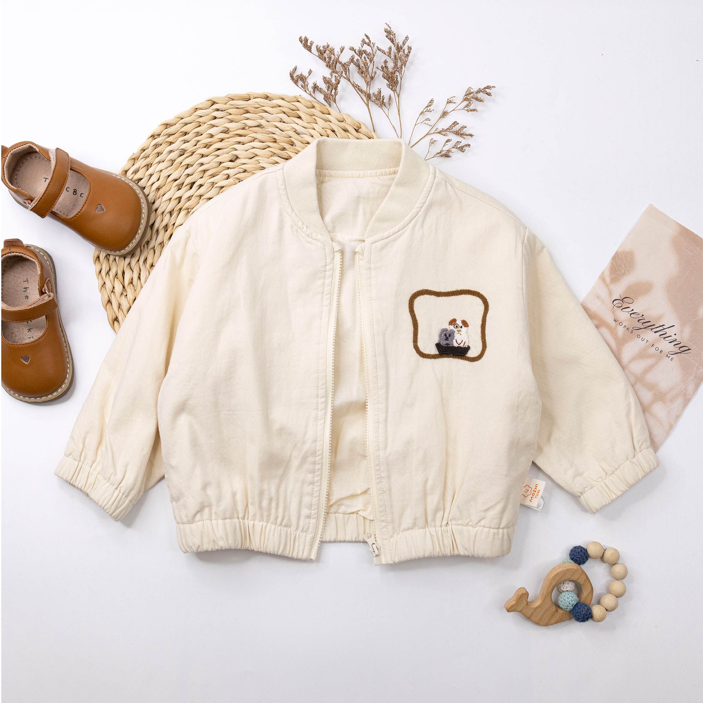 【H55038】日系率性圖標立領外套