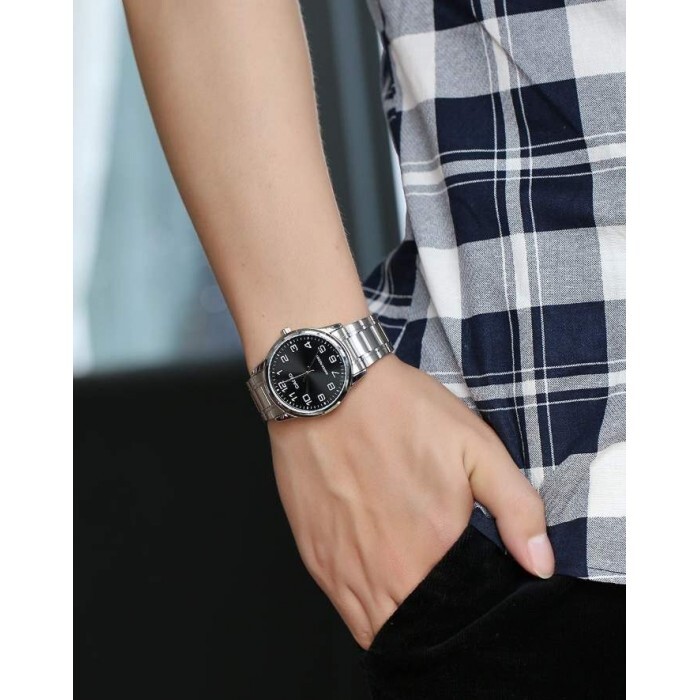 萬年鐘錶 - CASIO 卡西歐 復古簡約數字款男錶 MTP-V001D-1B  錶徑38MM