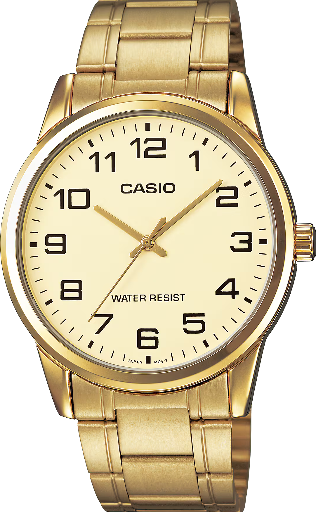 萬年鐘錶 - CASIO 卡西歐 復古金色簡約數字款男錶 MTP-V001G-9B  錶徑38MM