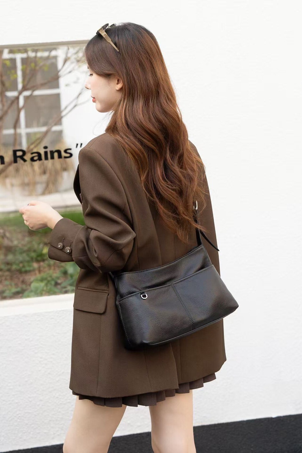 77-29【韓版百搭多隔層拉鏈通勤包】