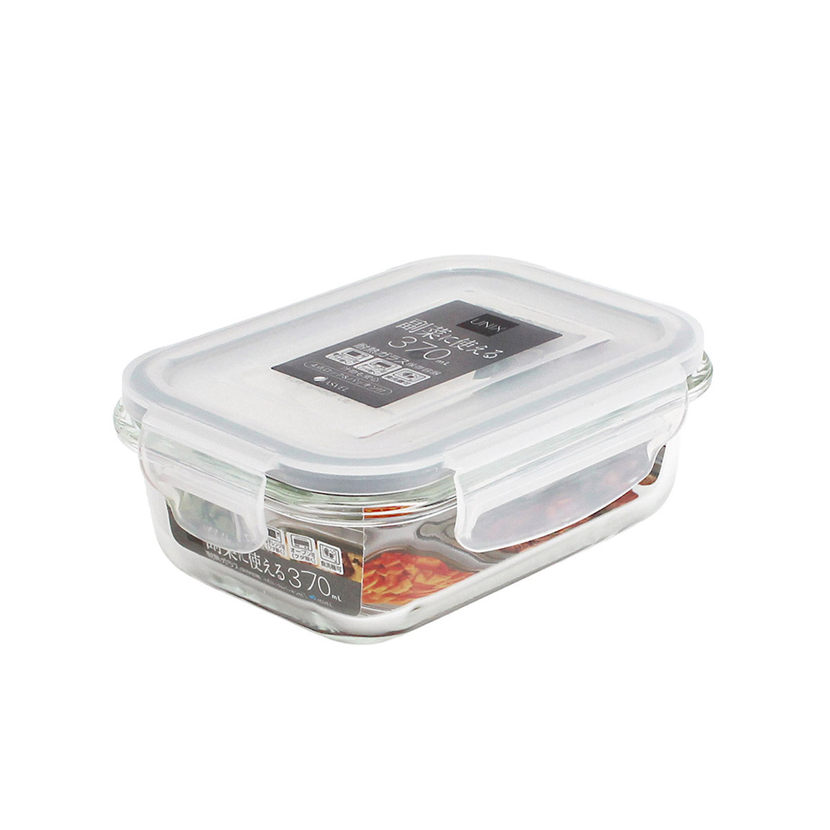 日本品牌 ASVEL UNIX 370ml 長方形玻璃微波爐盒 -4600-N