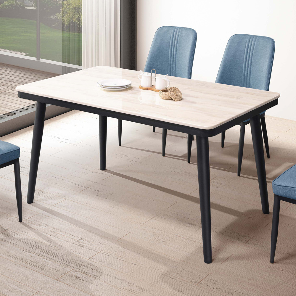 利恩4.5尺工業風白色石面餐桌