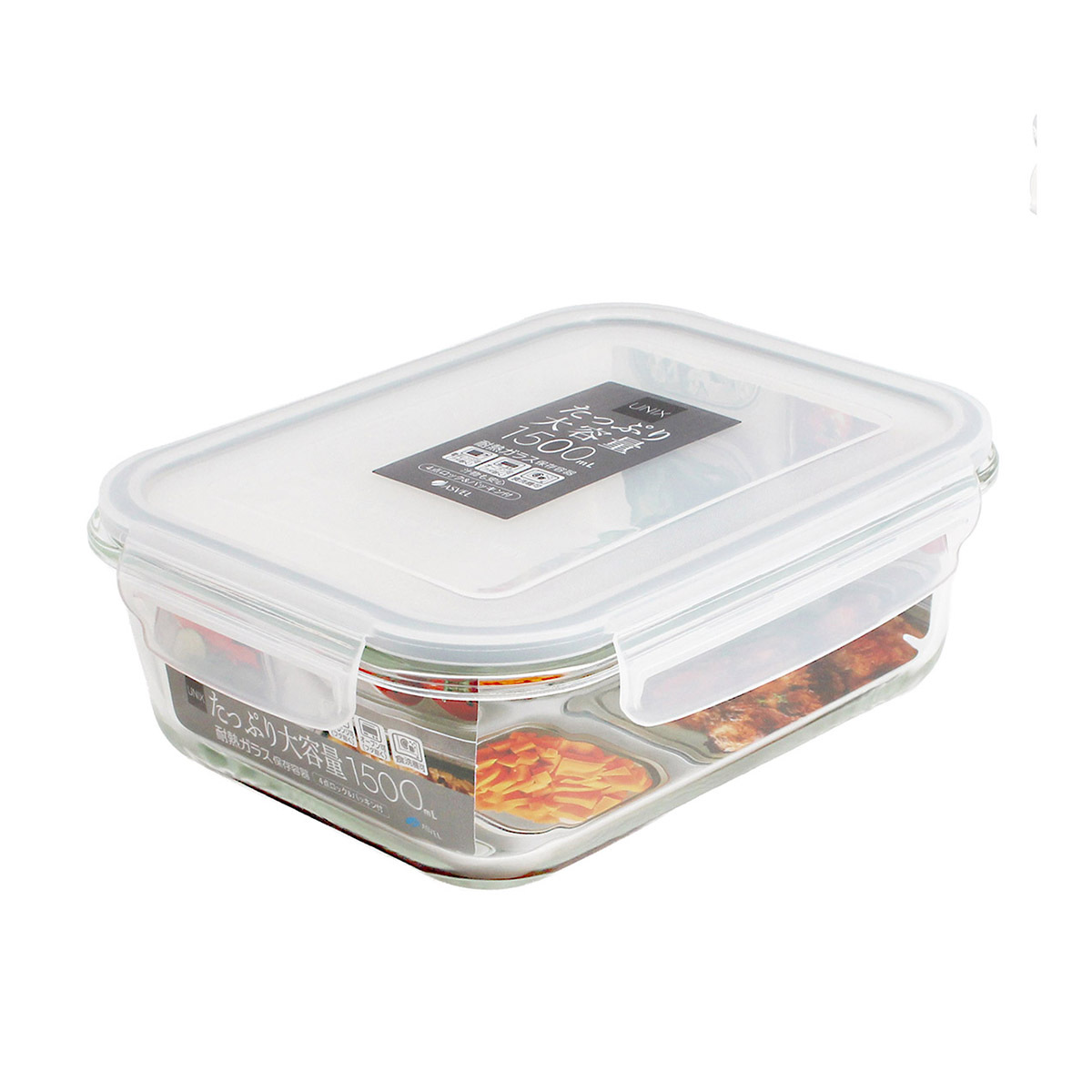 日本品牌 ASVEL UNIX 1.5L 長方形玻璃微波爐盒 -4603-N