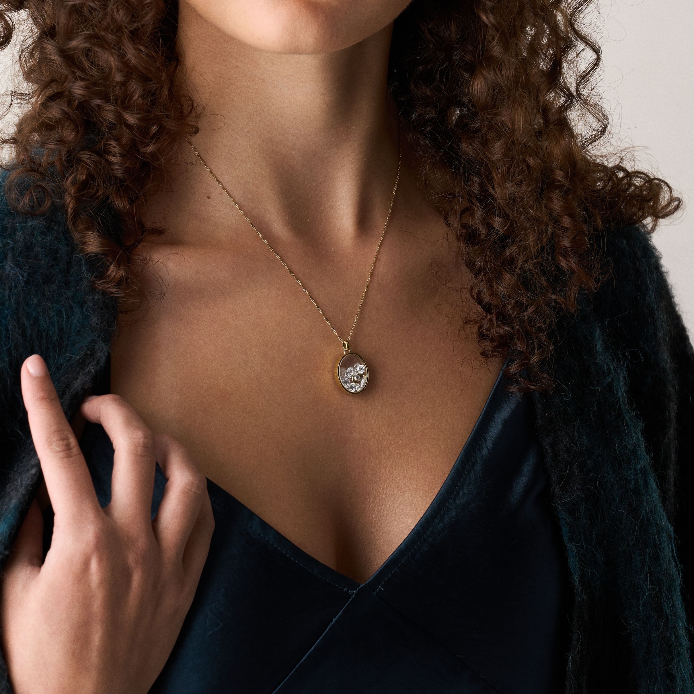 Sutton 幻夜之星吊墜項鍊-金色 JF04893710