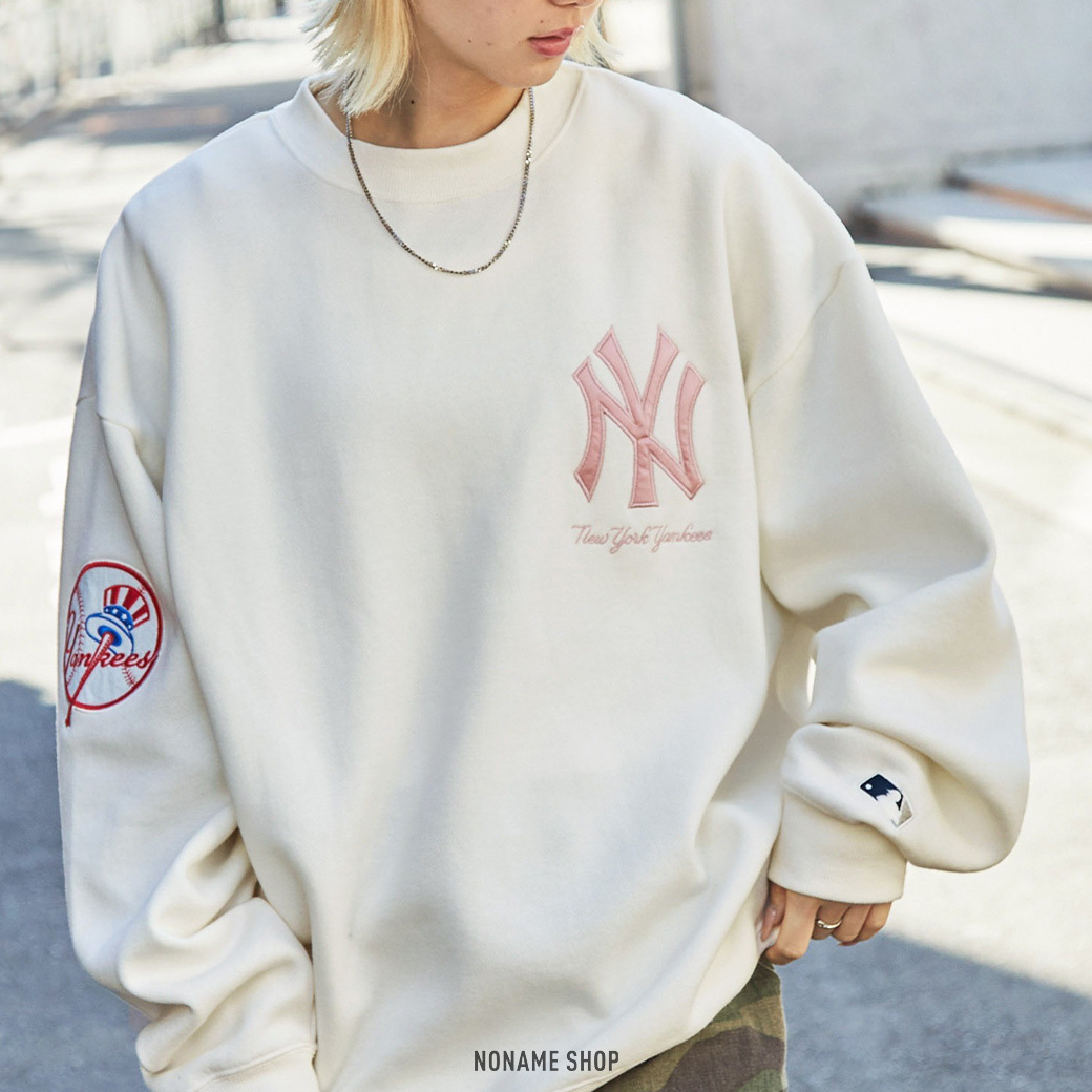 MLB 復古 印花 棒球 刺繡 大圖案 大學T 八色 (男/女款)