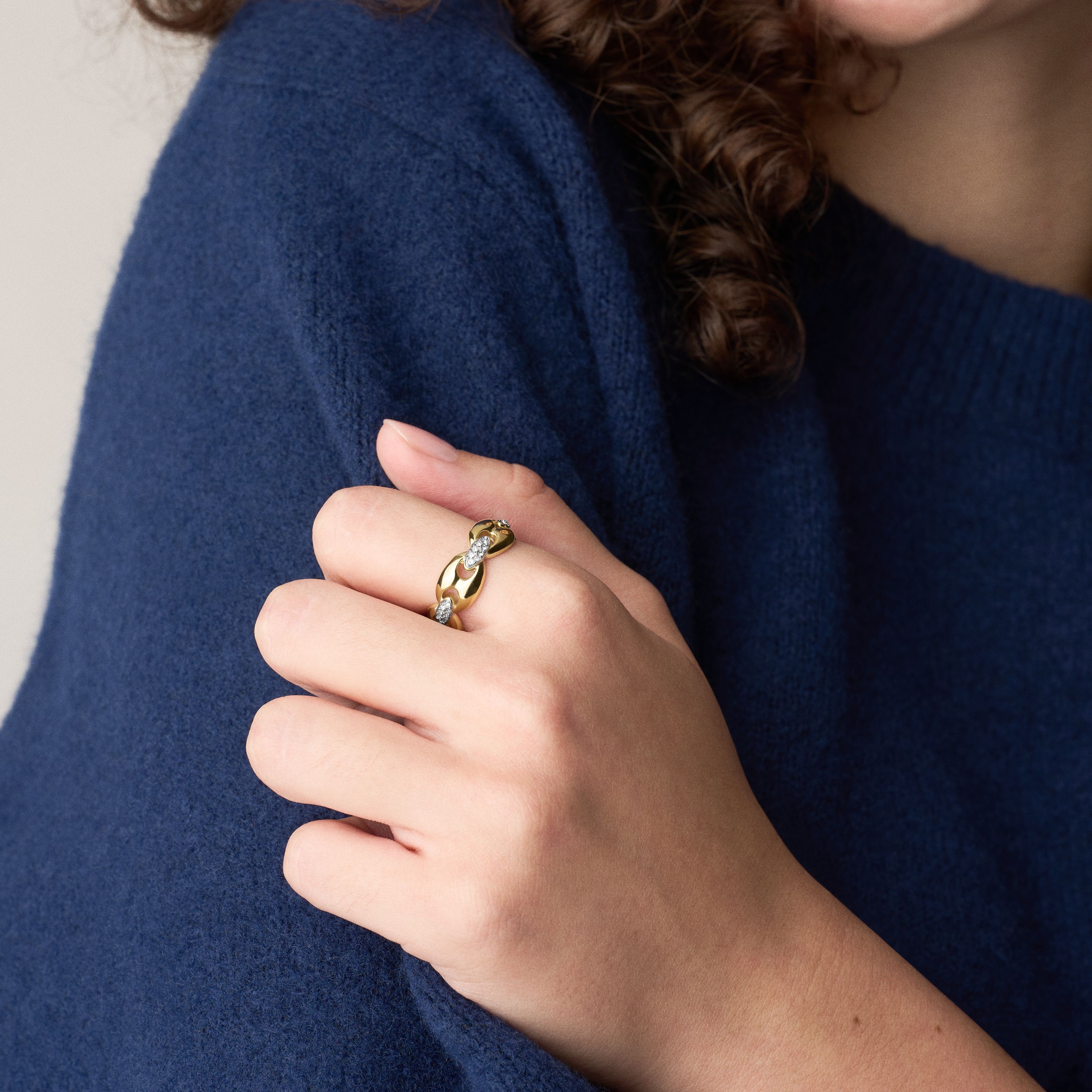 Heritage 璀璨鏈影不鏽鋼戒指-金色 JF04931998