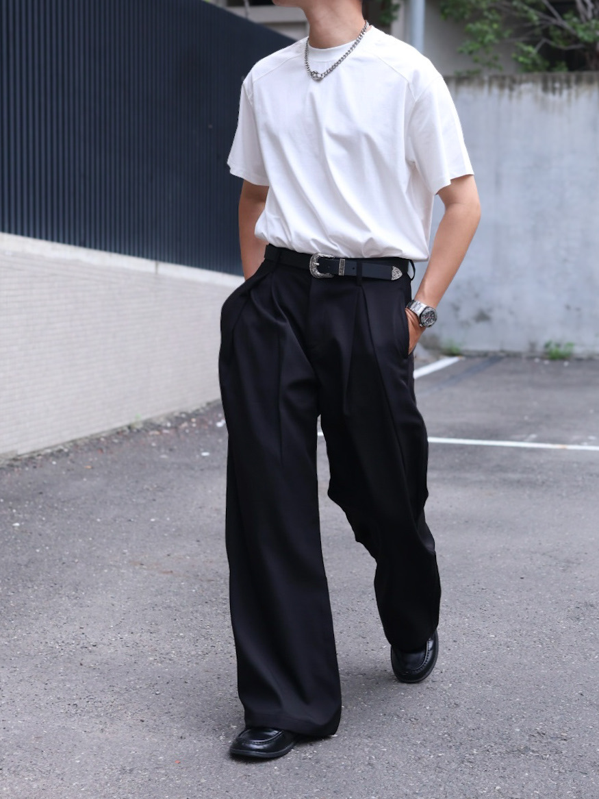 （現貨）P035 美式老錢風打摺闊腿西裝褲