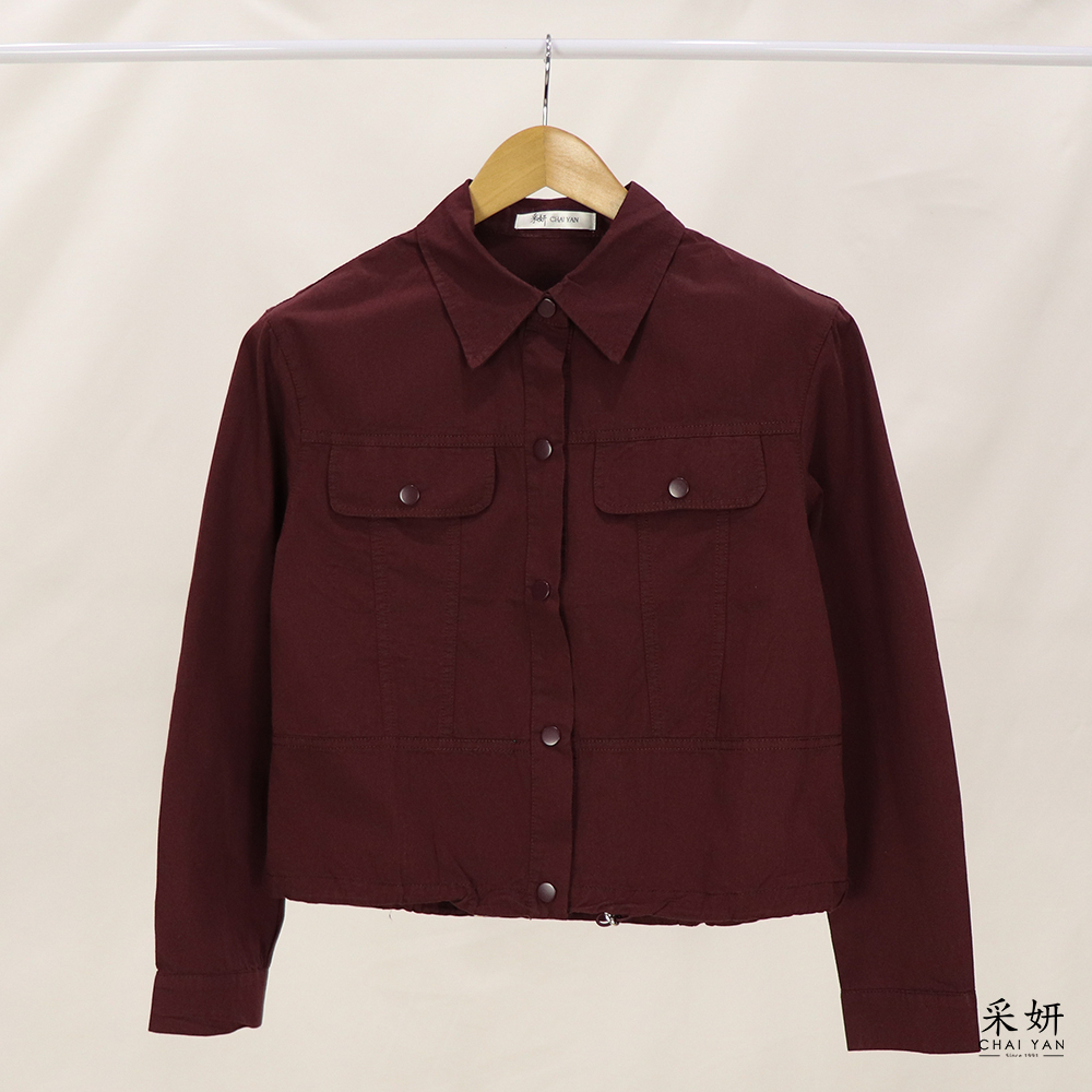 素色休閒風襯衫外套