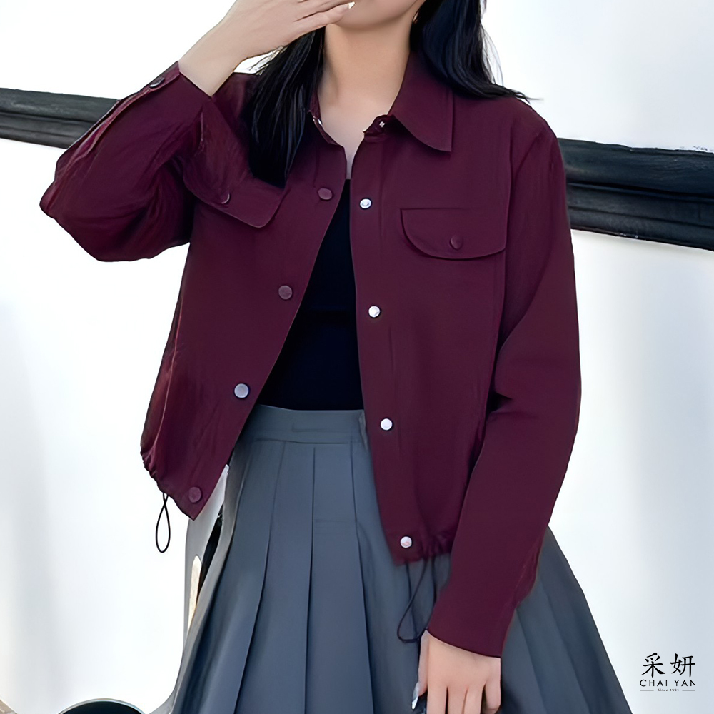 素色休閒風襯衫外套