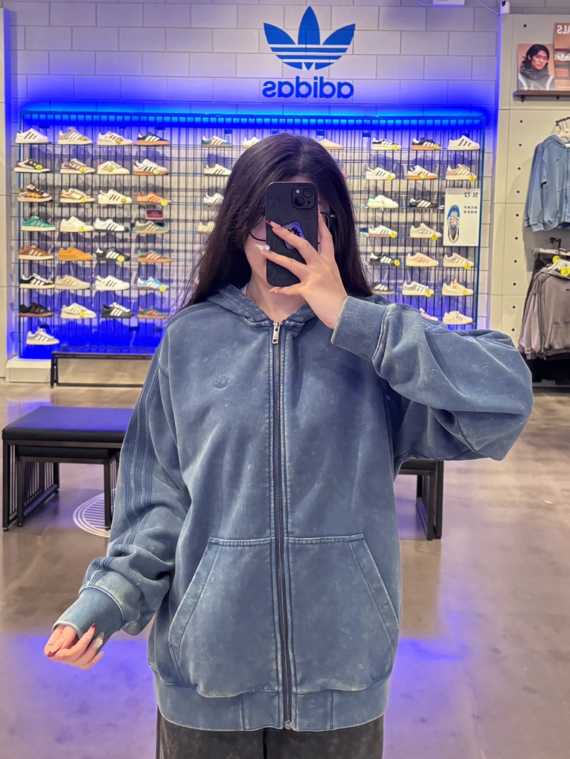 ADIDAS WASHED 水洗做舊連帽外套