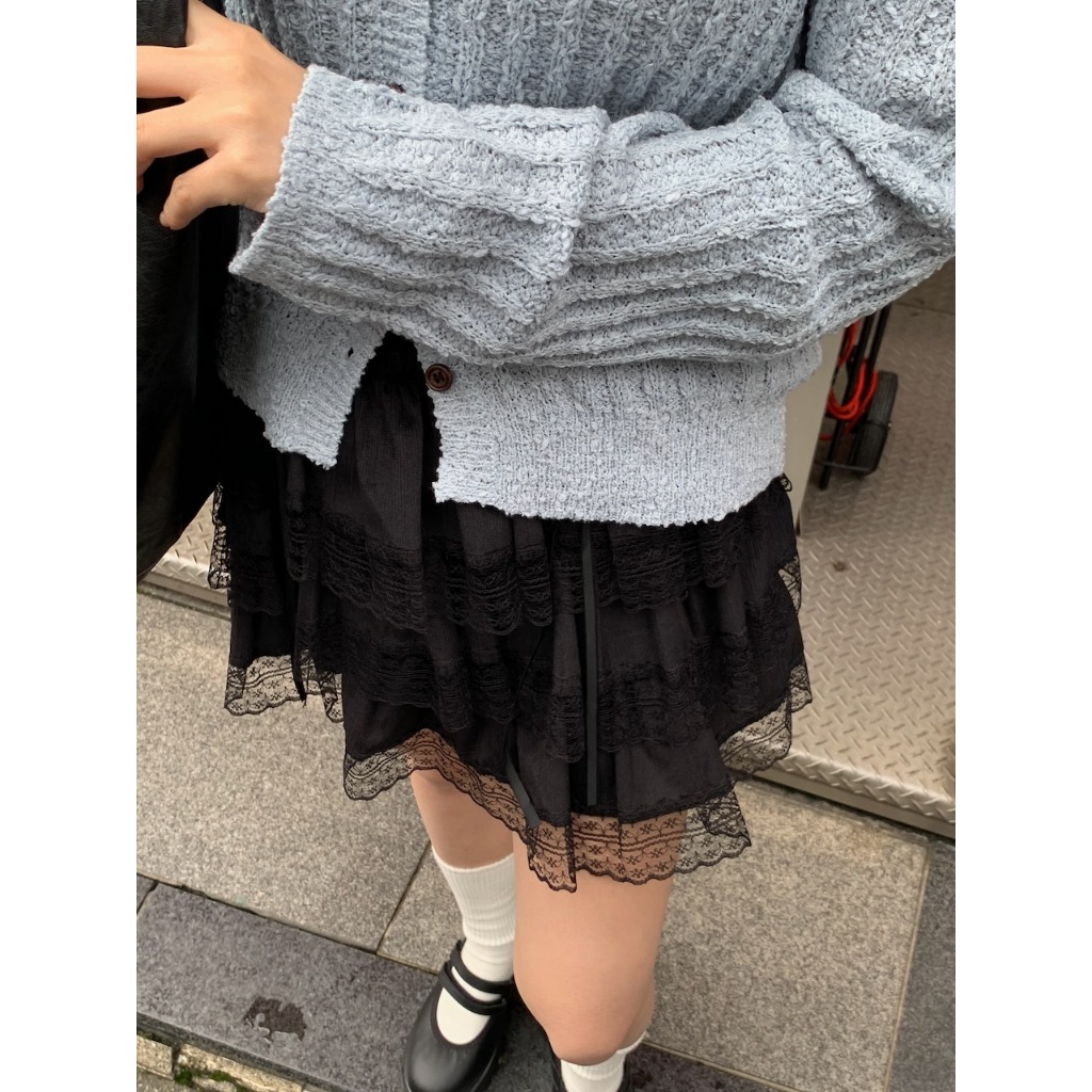 【imfine】浪漫出擊 緞帶造型蕾絲蛋糕裙 #4475