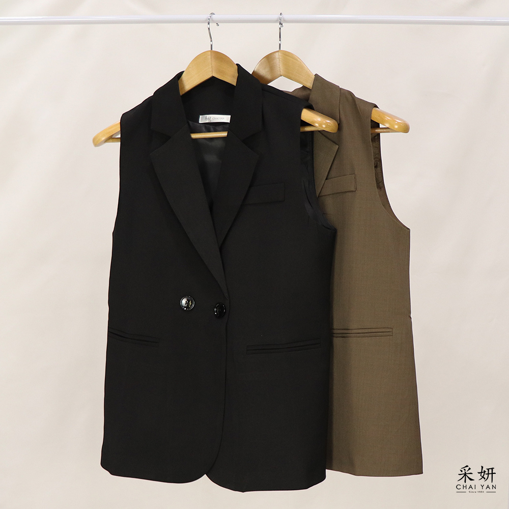 休閒正裝風鈕扣西裝背心外套