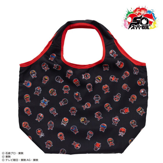 239769 Pbandai 預訂 2025/11月 スーパー戦隊シリーズ　歴代レッド　デフォルメ　たためるトートバッグ