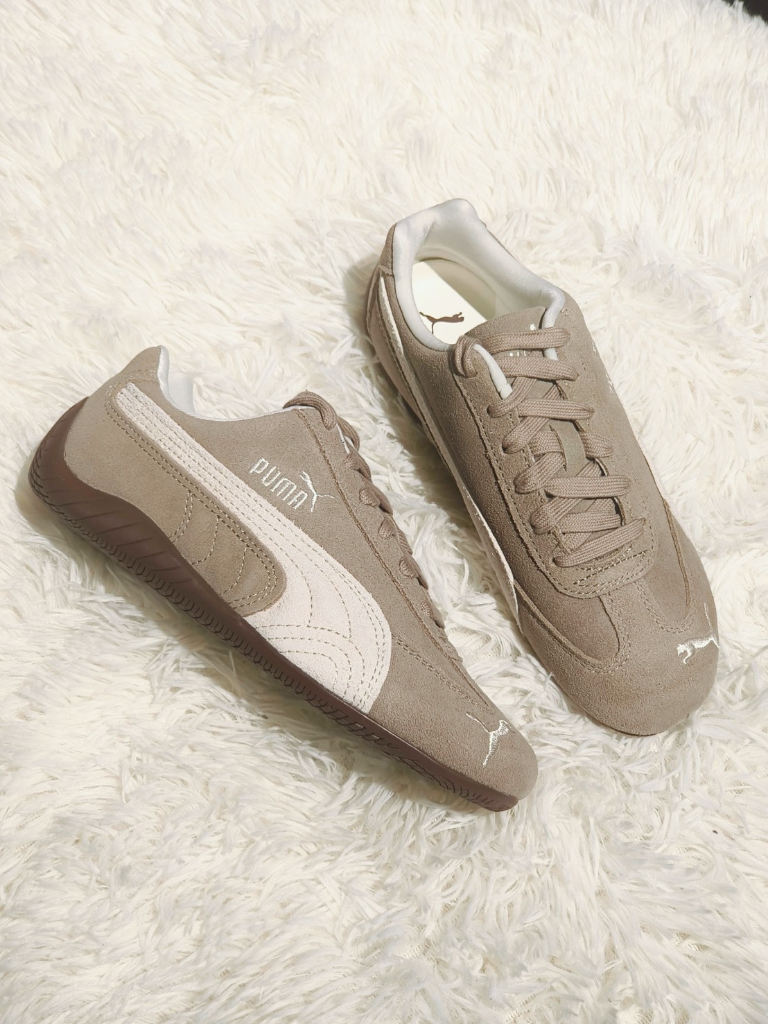 PUMA SPEEDCAT 系列 奶油灰棕麂皮 薄底賽車鞋