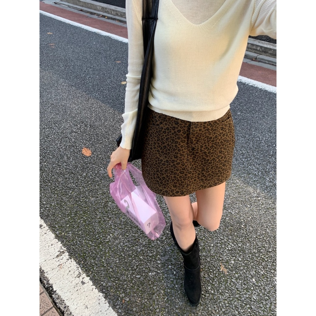 【imfine】本秋指標 附皮帶豹紋短裙 #4489