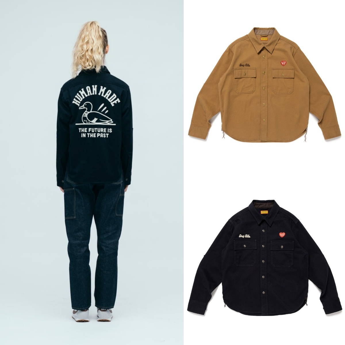 現貨┃HUMAN MADE WORK SHIRT 鴨子 愛心 口袋 工作 襯衫