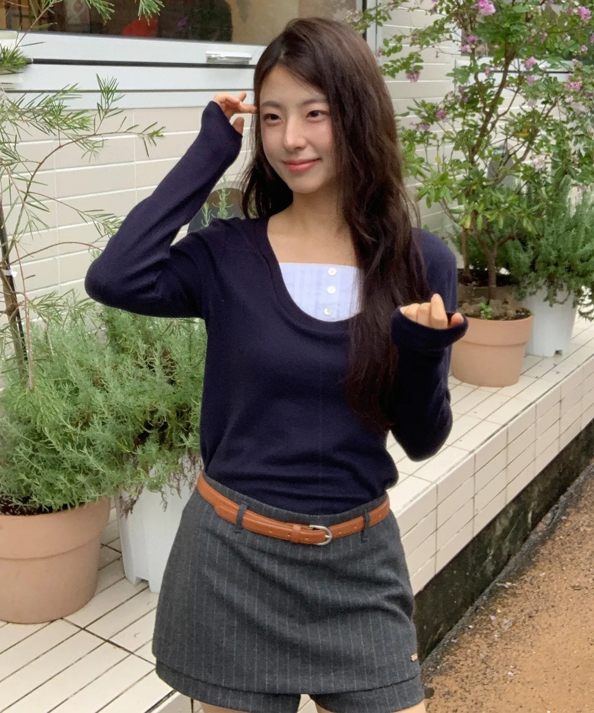 LETTER FROM MOON MERIT LAYERED SHIRT T-SHIRT