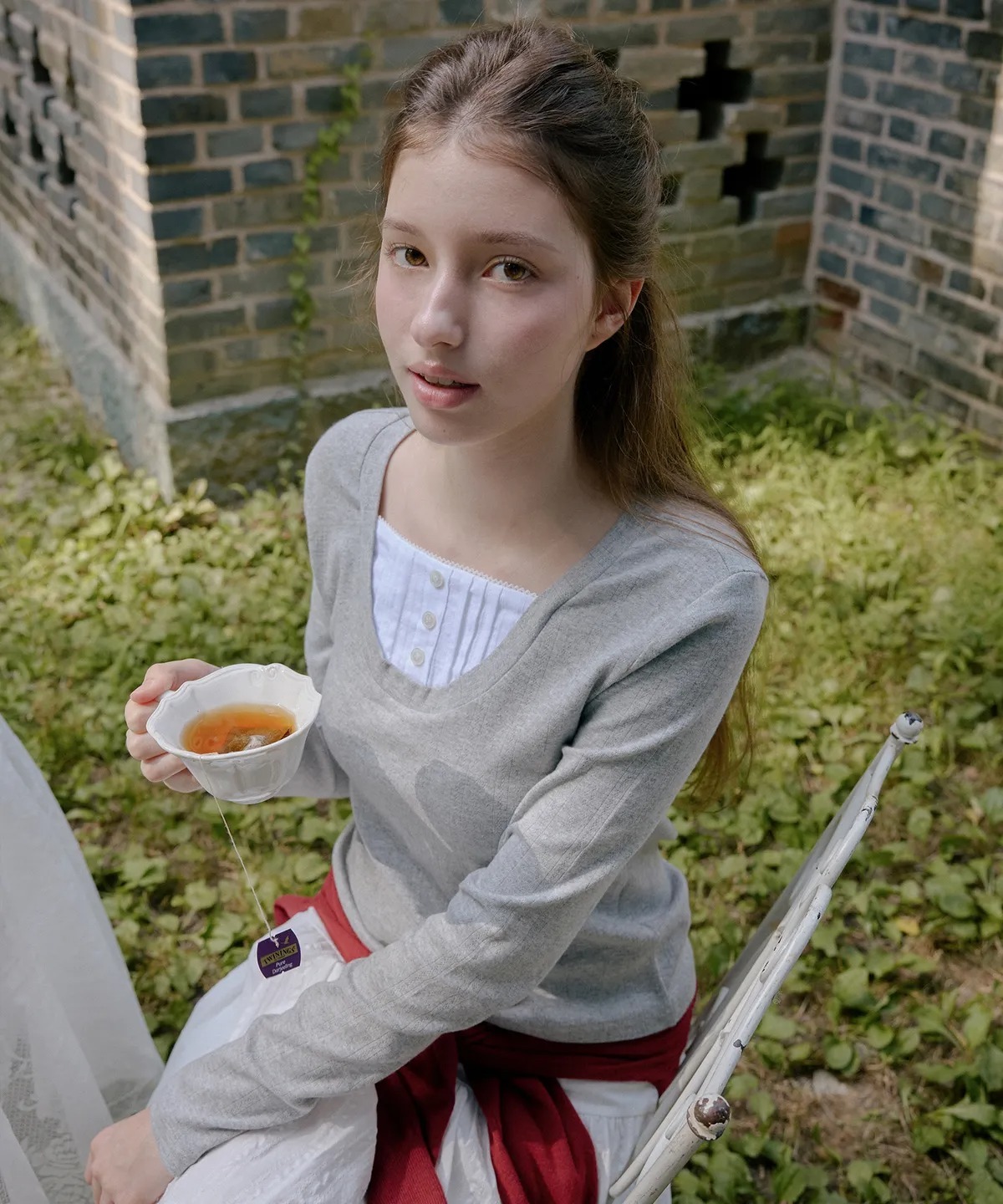 LETTER FROM MOON MERIT LAYERED SHIRT T-SHIRT