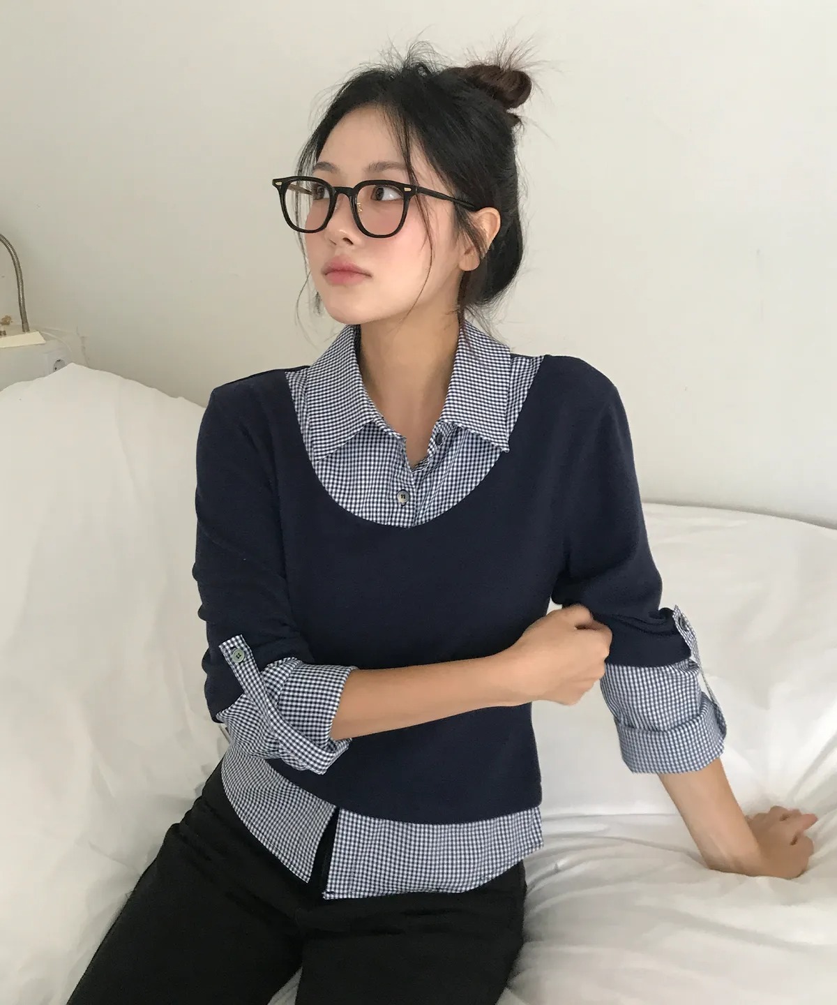 LETTER FROM MOON CHASE LAYERED COLLAR TOP