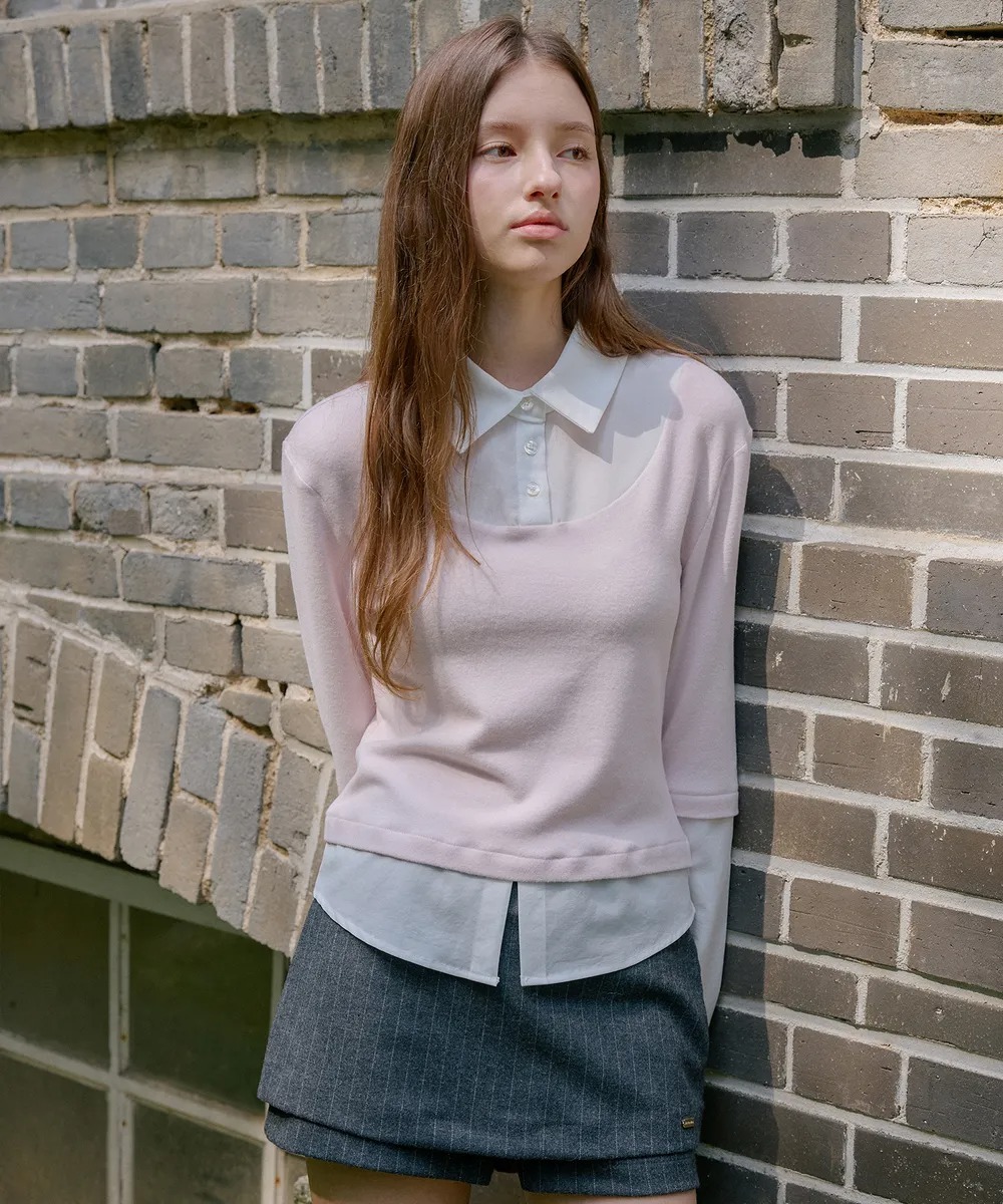 LETTER FROM MOON CHASE LAYERED COLLAR TOP