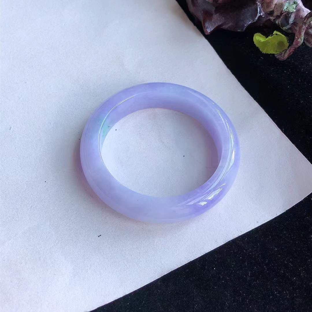 冰糯紫羅蘭翡翠正圈手鐲,天然翡翠A玉, 緬甸玉, Jade, Jadeite