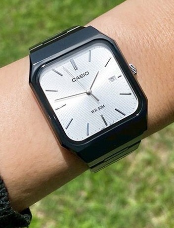 萬年鐘錶 - CASIO 卡西歐 正方形復古外觀簡約款男錶  MTP-B185B-7A 錶徑32.5MM