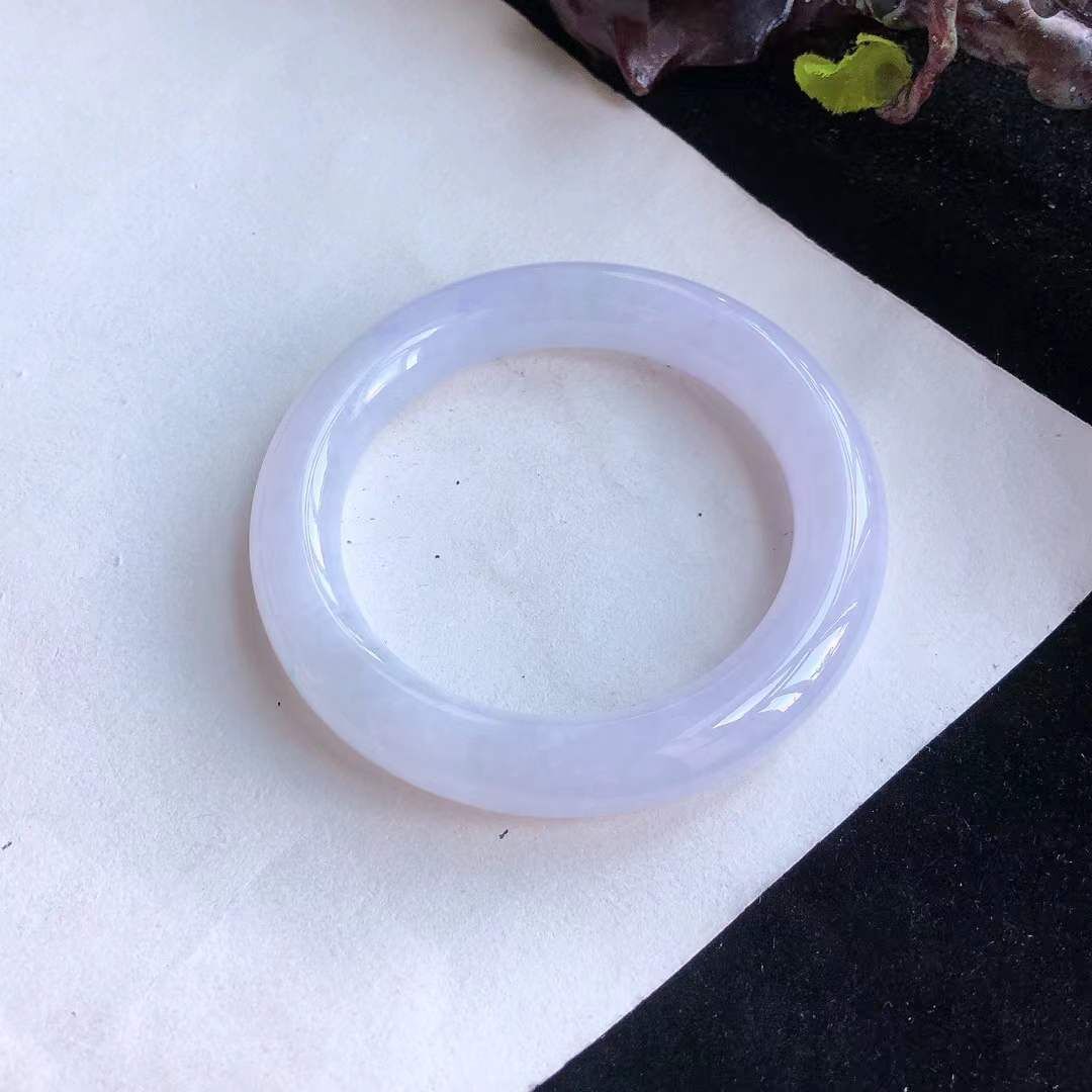 冰糯紫羅蘭翡翠圓條手鐲,天然翡翠A玉, 緬甸玉, Jade, Jadeite
