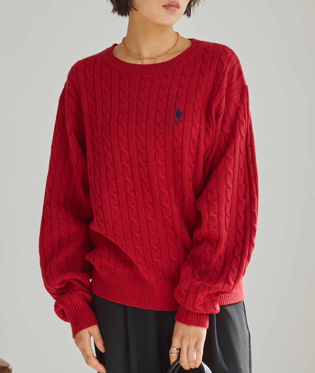 【預購】JN102302 U.S. POLO ASSN. 麻花針織上衣