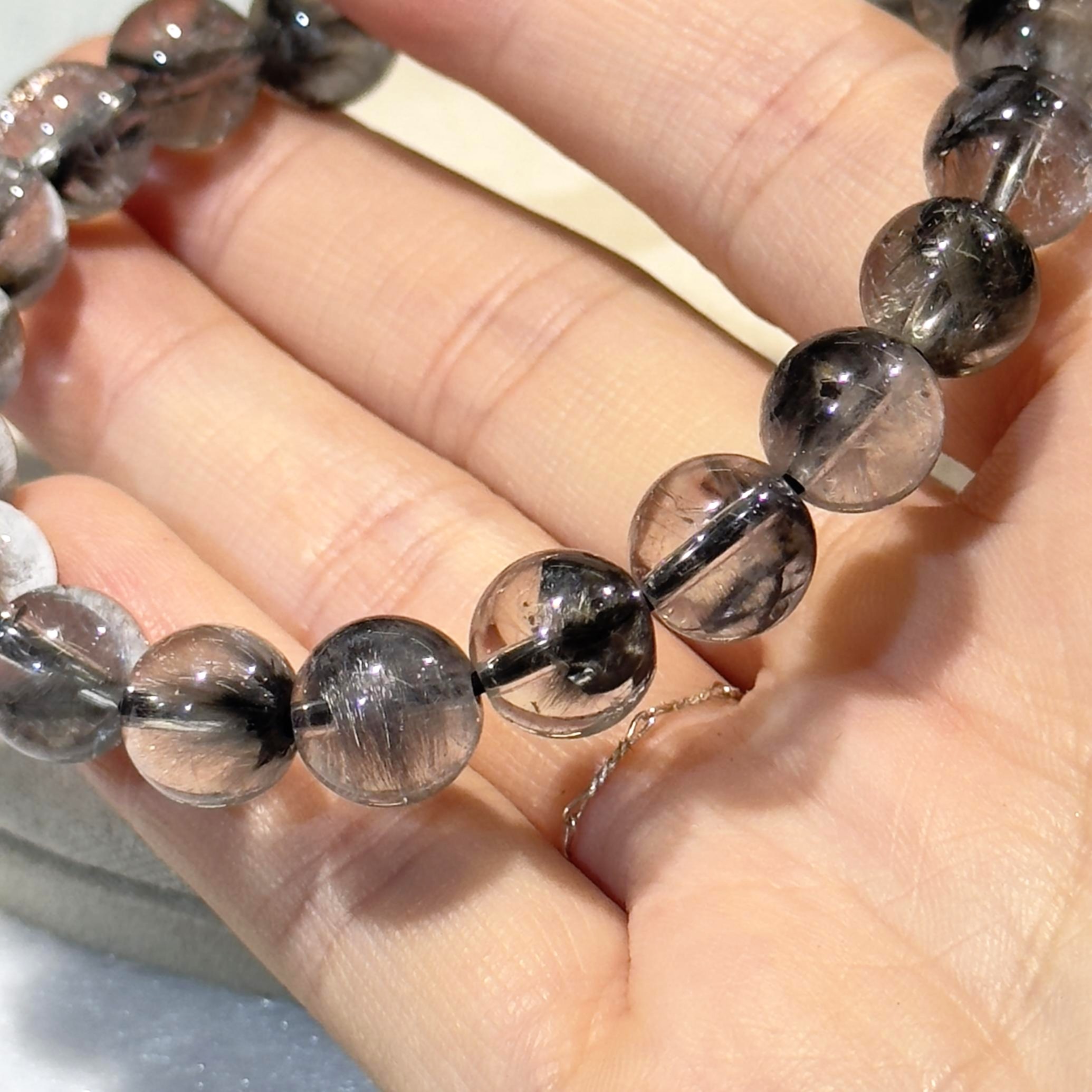 黑銀鈦手串 9mm+/- #CA0018