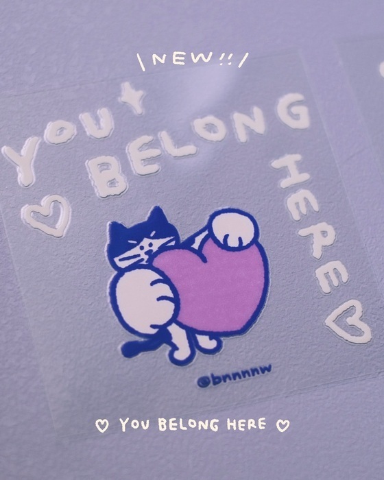 SP｜黑白小姐 Miss B&W｜轉印貼紙｜彩虹平權｜You Belong Here