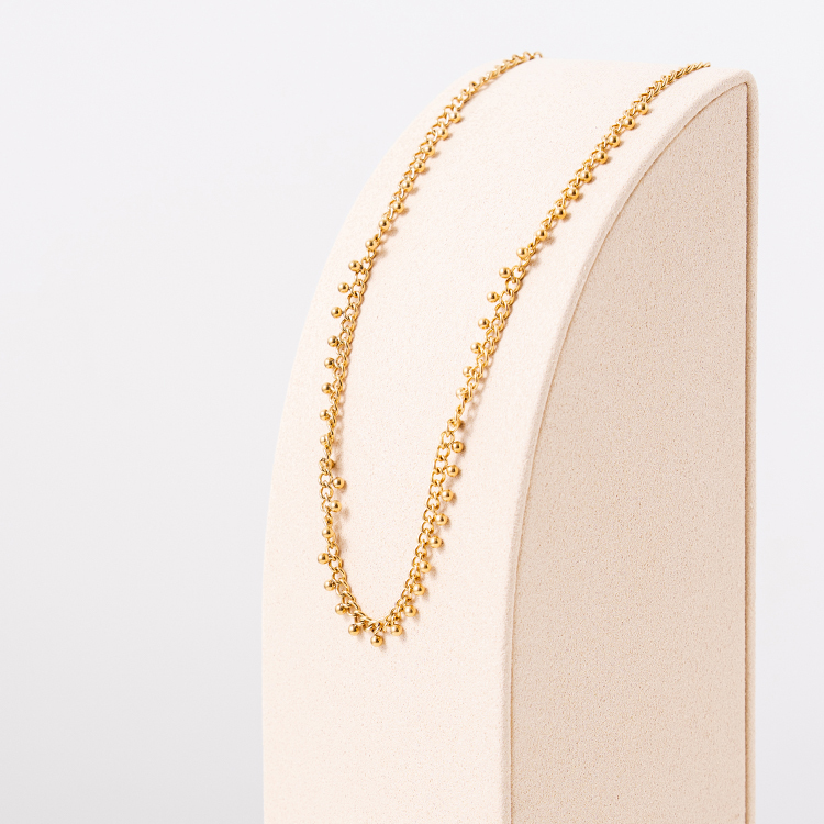 miramira扣圈｜圓圈多珠珠墜項鍊B0007-金70093