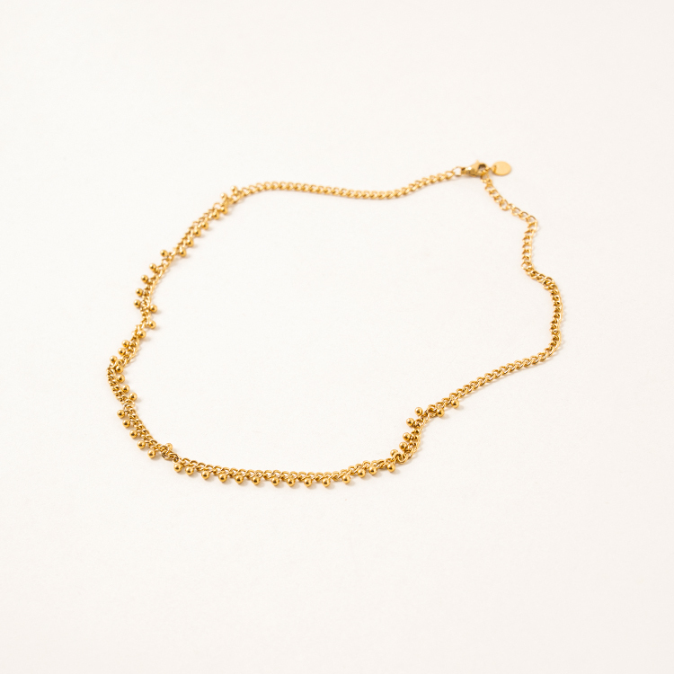 miramira扣圈｜圓圈多珠珠墜項鍊B0007-金70093