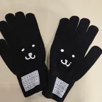 [S] SPAO BLACK DAMGOME HAND-PAINTED BEAR GLOVES, SPAGE4VU021999900 (SSP90)
