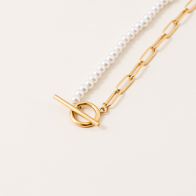 miramira珠光｜T型扣圓圈墜項鍊B0589-金27179