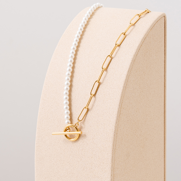 miramira珠光｜T型扣圓圈墜項鍊B0589-金27179