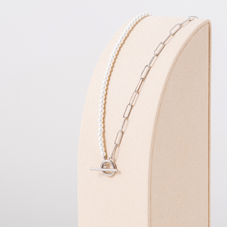 miramira珠光｜T型扣圓圈墜項鍊B0589-銀39827