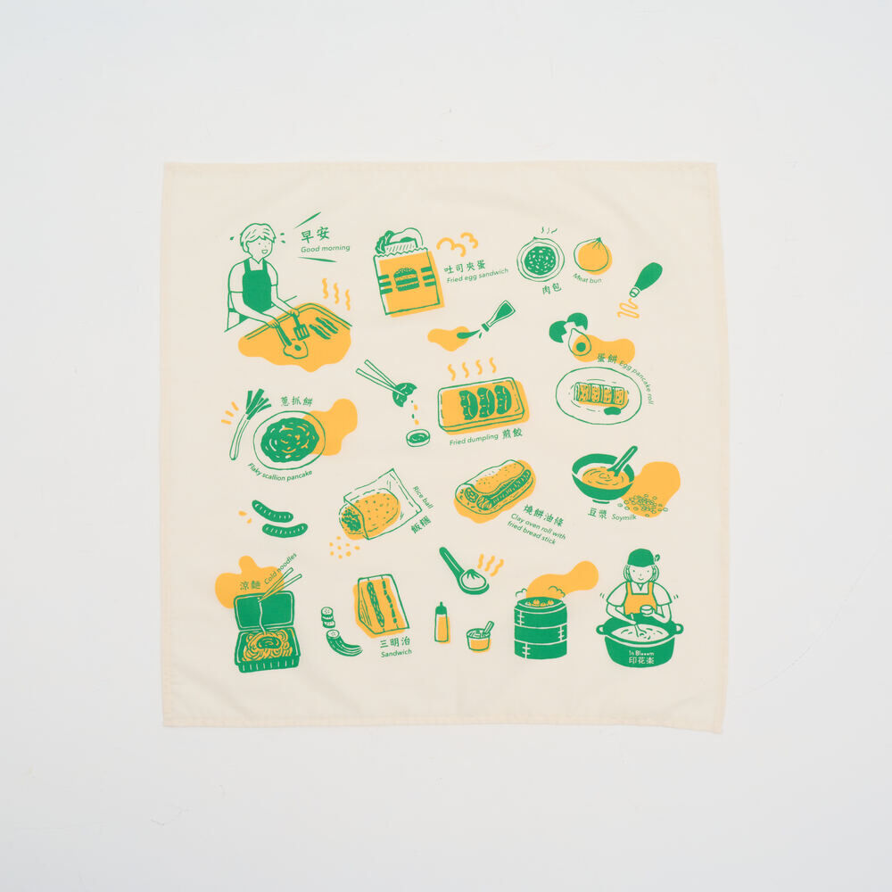 印花樂包布巾/台灣早餐/健康綠