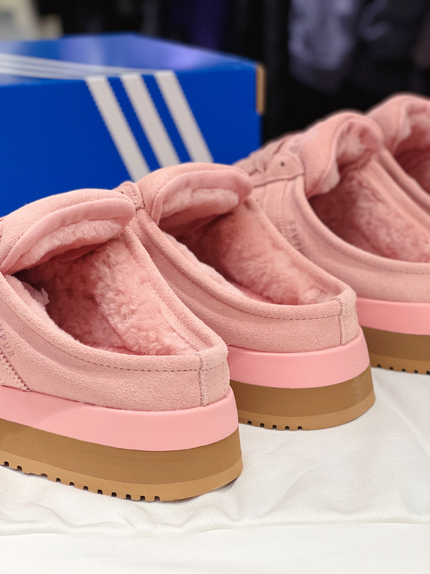 Adidas originals campus 粉紅 麂皮 懶人鞋 絨毛 拖鞋 JR3238