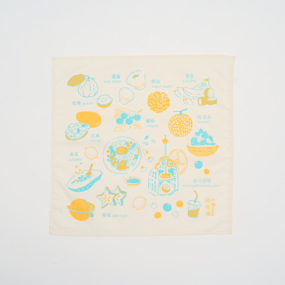 Handkerchief/Fruit/Blue &Yellow